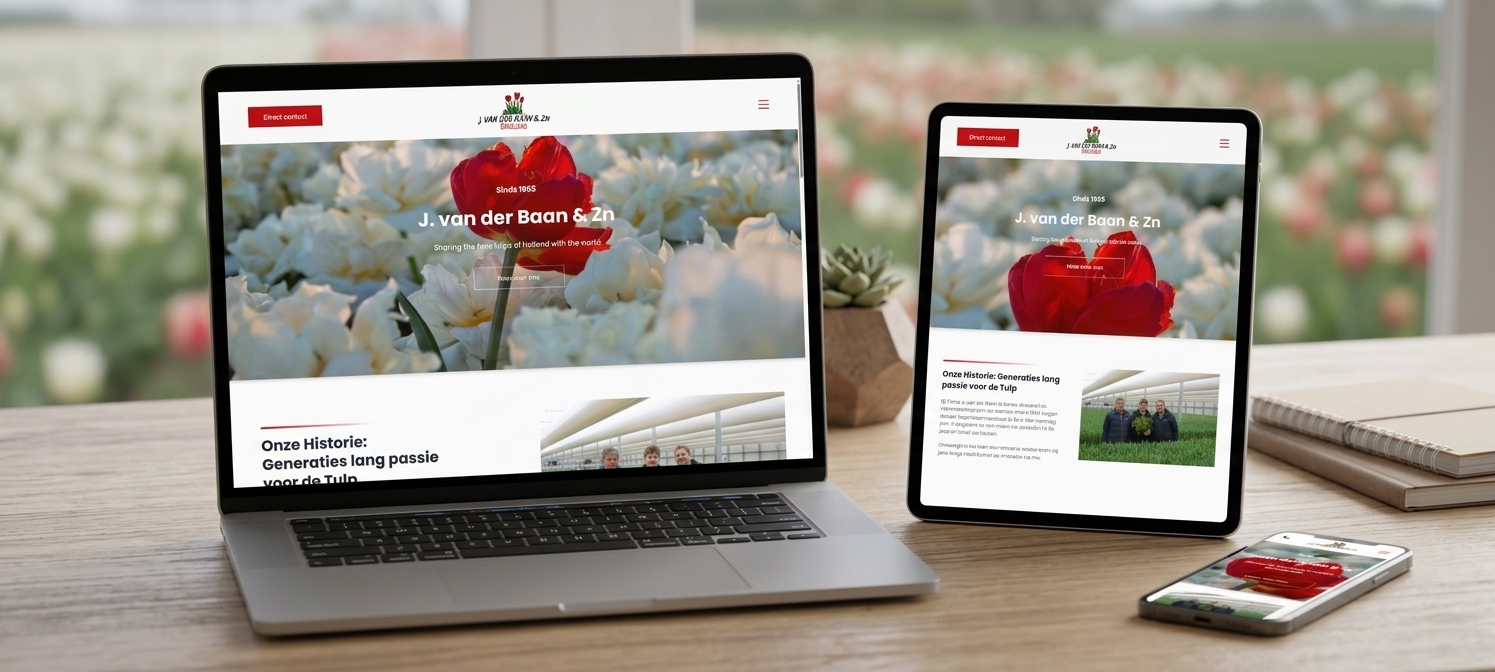 Firma J. van der Baan & Zn. - Bloembollen kwekerij - Sharing the best tulips of Holland with the world.